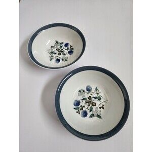 ALFRED MEAKIN Glo-White Ironstone Floral Bowls Set of 2 Vintage 6.5"